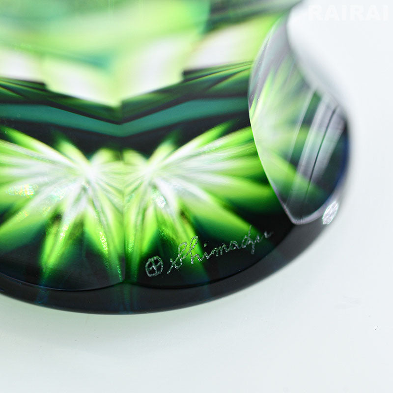 薩摩切子 二色衣 脚付盃 cut201 島津興業 薩摩ガラス工芸 – RAIRAI