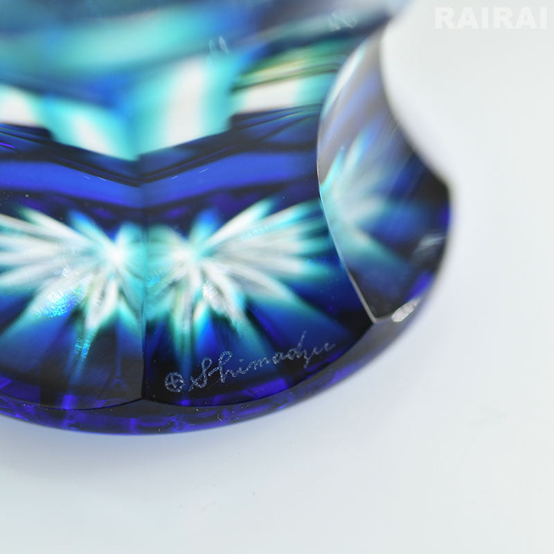 薩摩切子 二色衣 脚付盃 cut201 島津興業 薩摩ガラス工芸 – RAIRAI