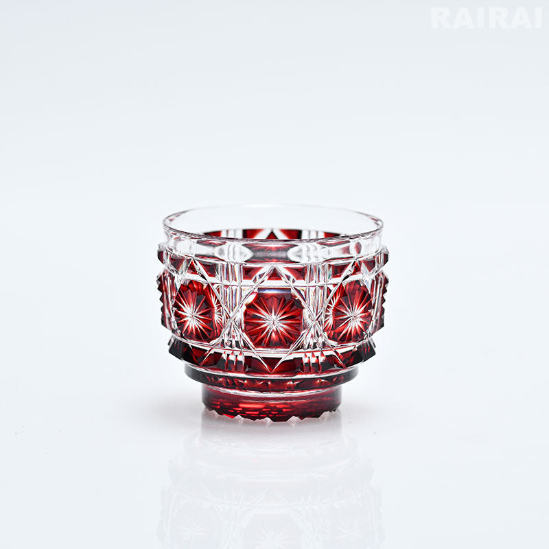 薩摩切子 猪口 大 cut18 島津興業 薩摩ガラス工芸 – RAIRAI
