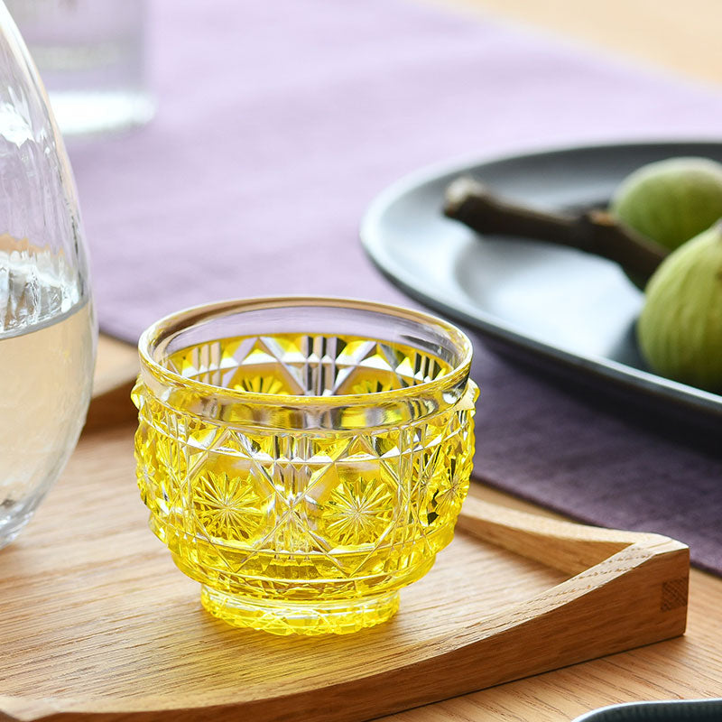 薩摩切子 猪口 大 cut18 島津興業 薩摩ガラス工芸 – RAIRAI