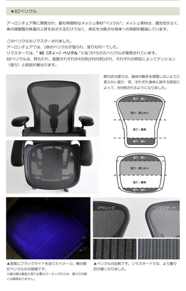 ハーマンミラー アーロンチェア リマスタード グラファイトフレーム ベース Herman Miller AeronChairs Remast –  RAIRAI